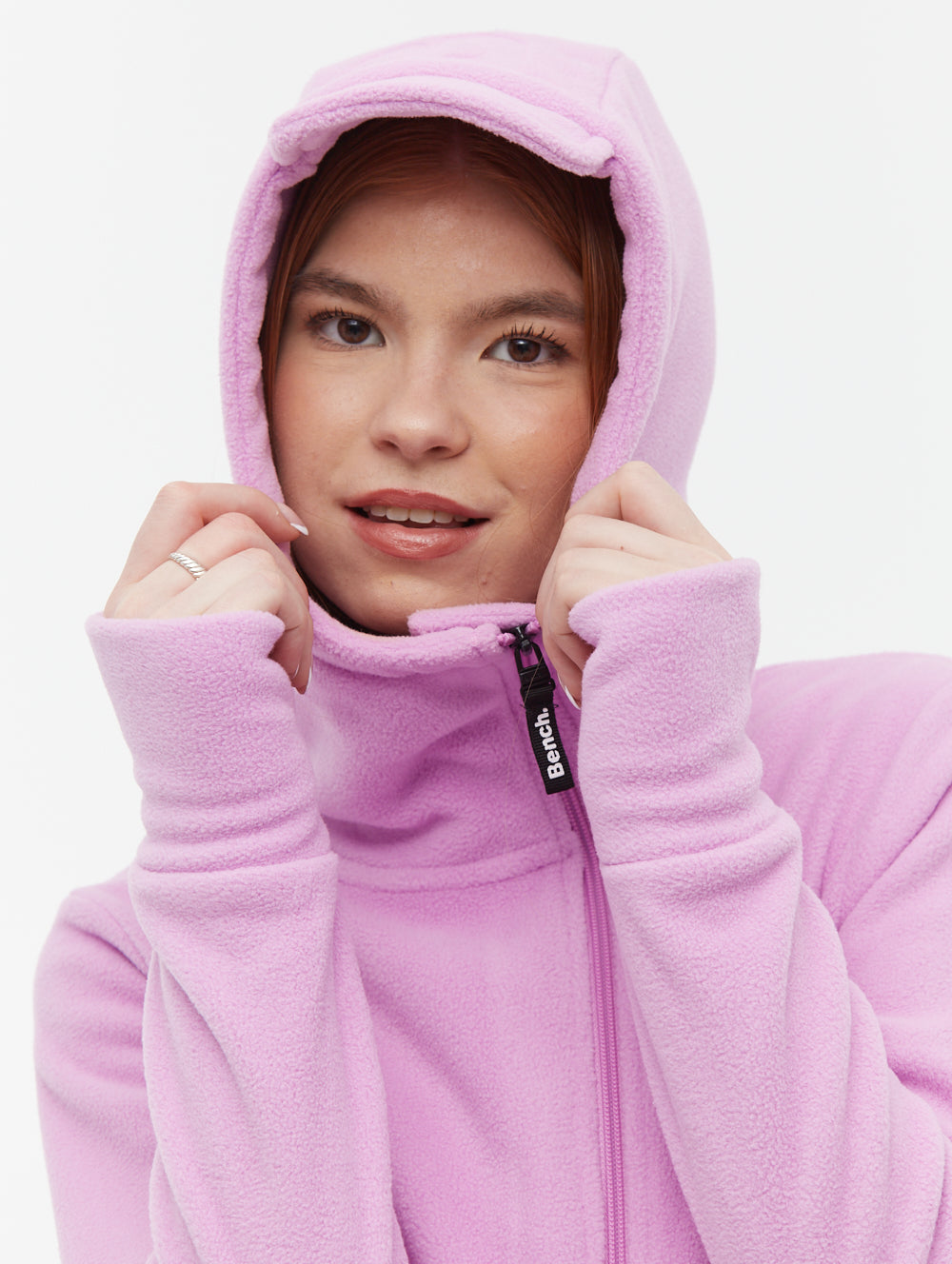 【BOK PLACE】High Weight High-neck Fur Mink Two-Way Zip-Up Ninja Microfleece Asymmetric Zip-Up - Bench