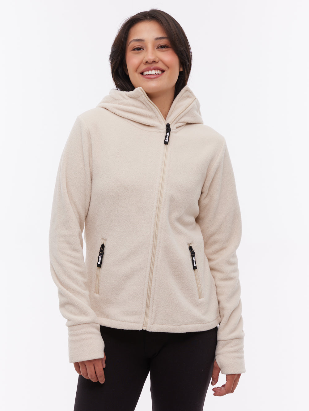 Ninja chandail zippé asymétrique en micropolaire - Blanc
