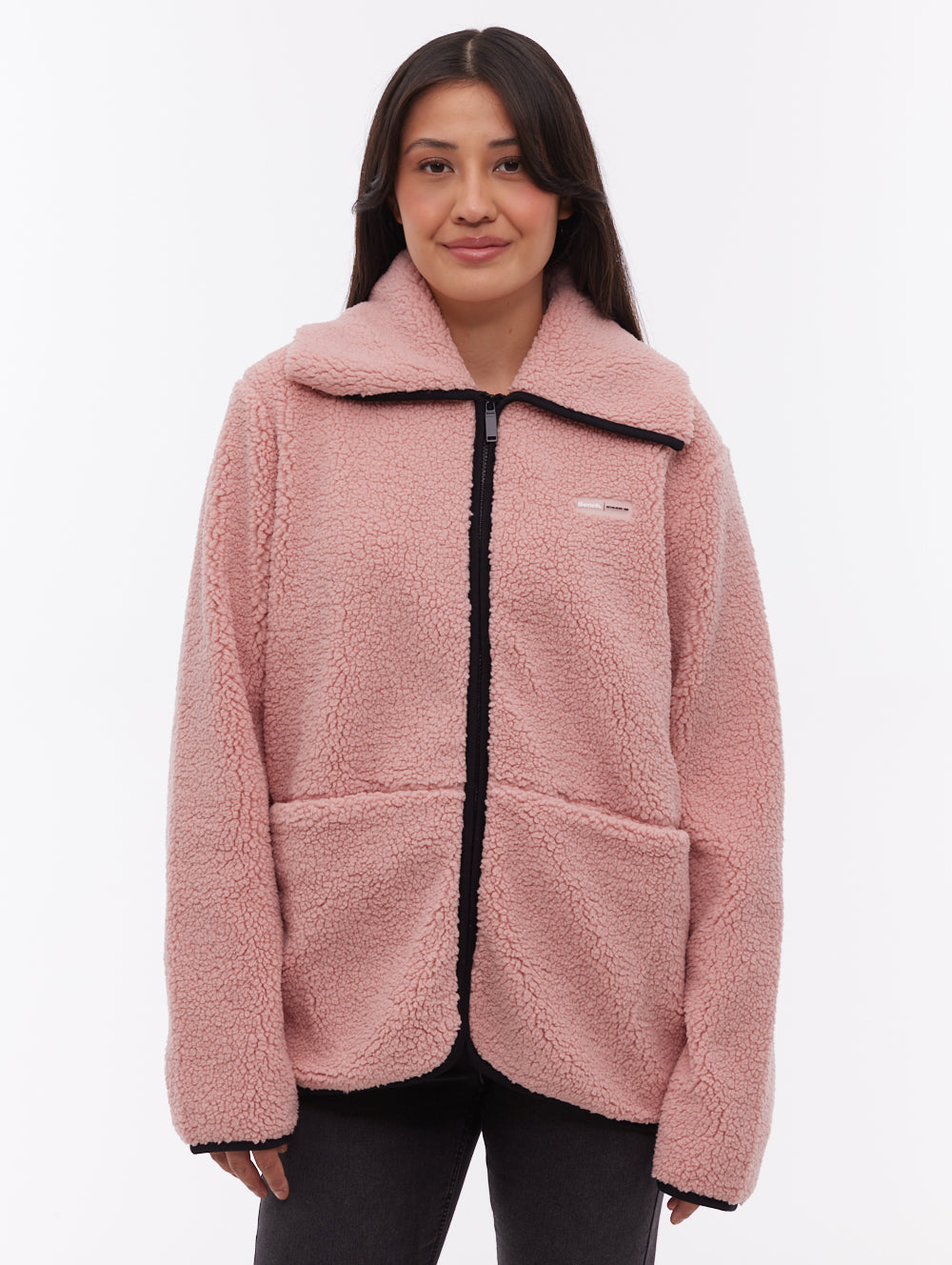 Riah chandail zippé à col croisé - Rose