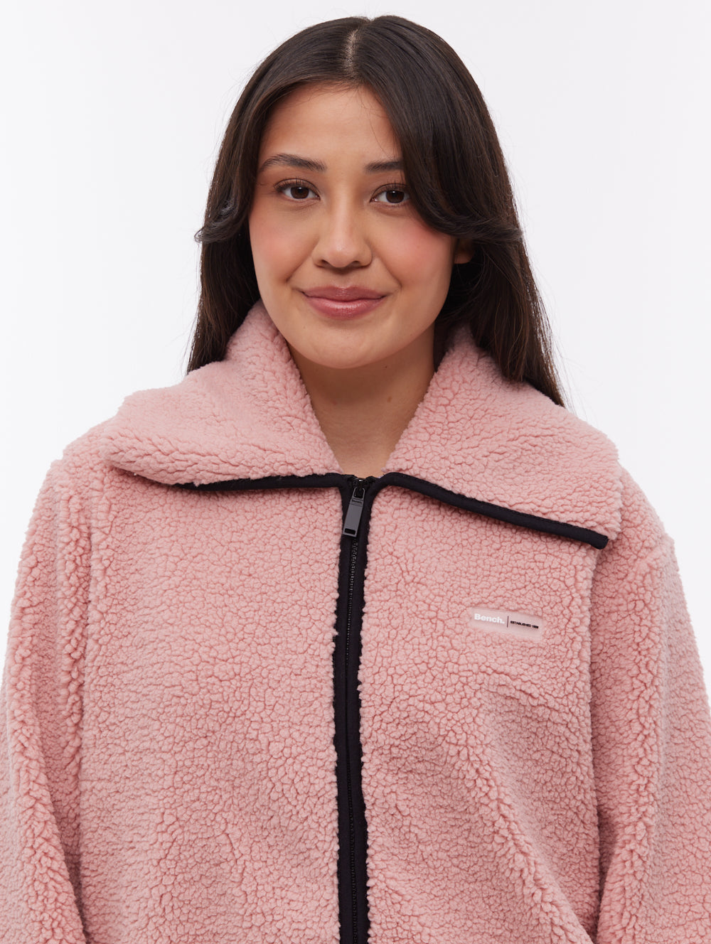 Riah chandail zippé à col croisé - Rose