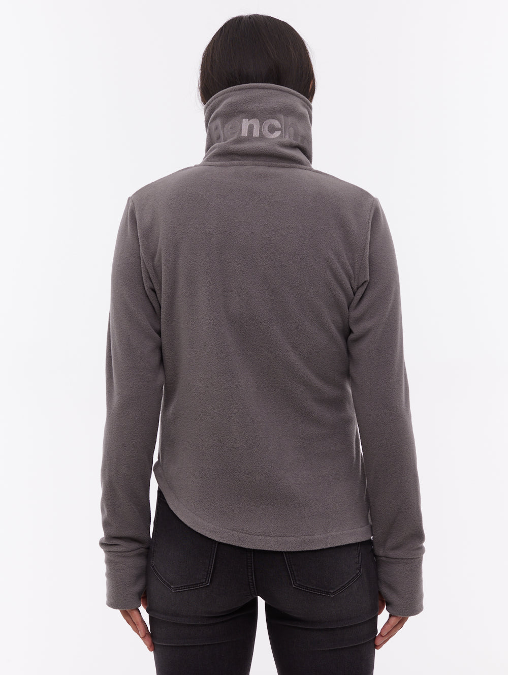 Symmy Asymmetric Zip-Up Funnel Neck - Grey - Bench