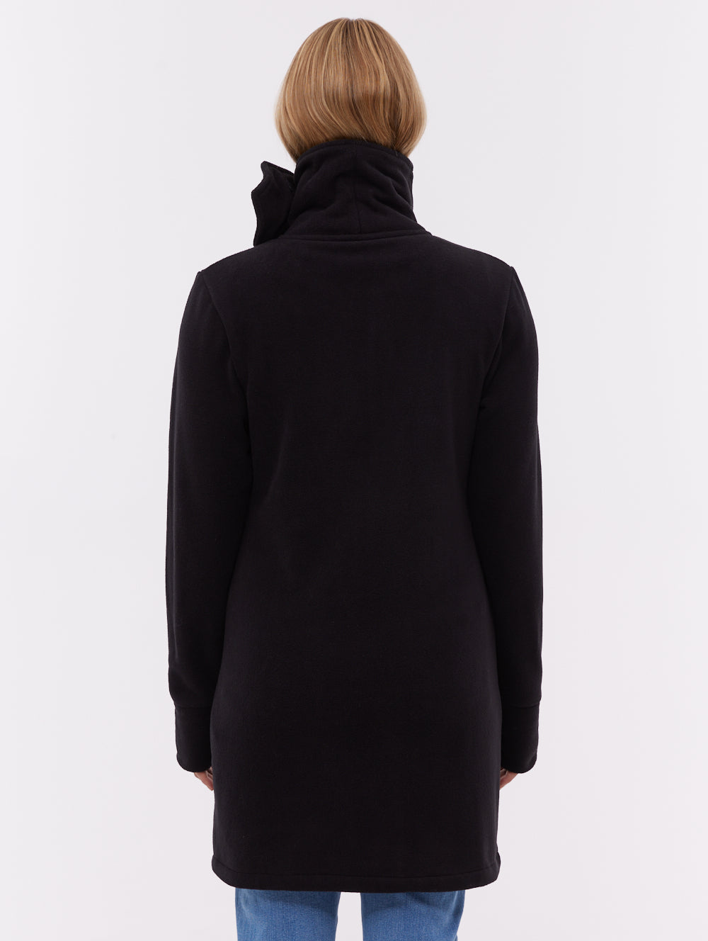 Bridgit Maxi Wrap Neck Zip-Up - Black - Bench