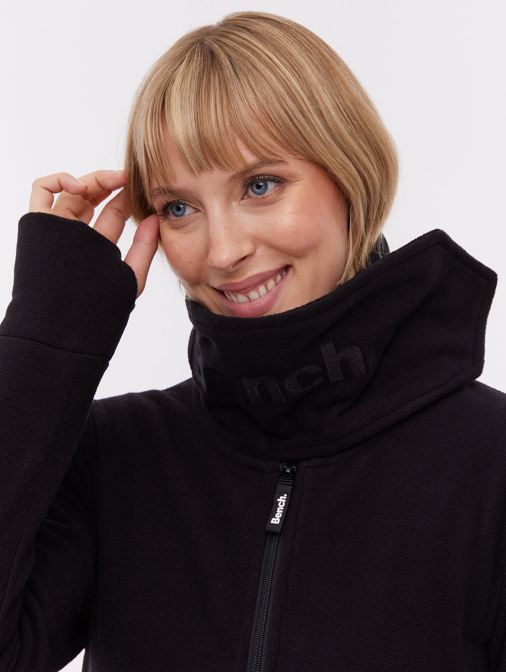 Bridgit Maxi Wrap Neck Zip-Up - Black - Bench