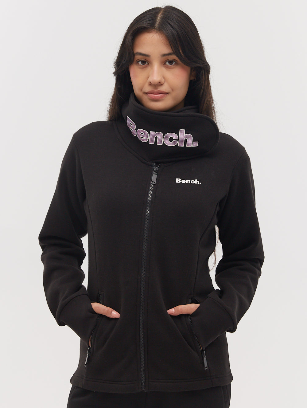 Haylo Wrap Neck Zip-Up