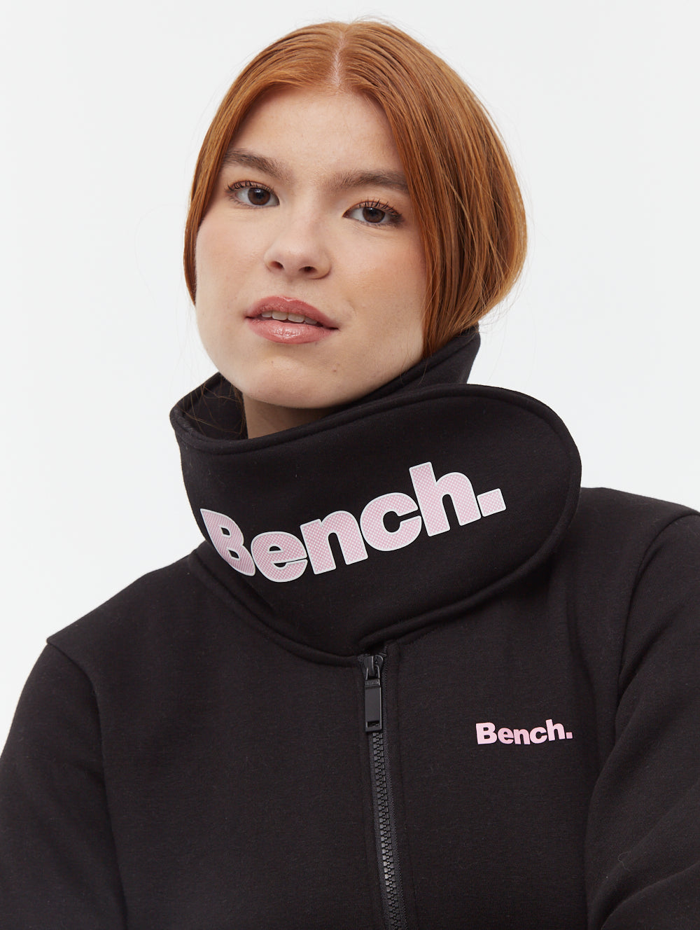 Haylo Wrap Neck Zip-Up - Bench