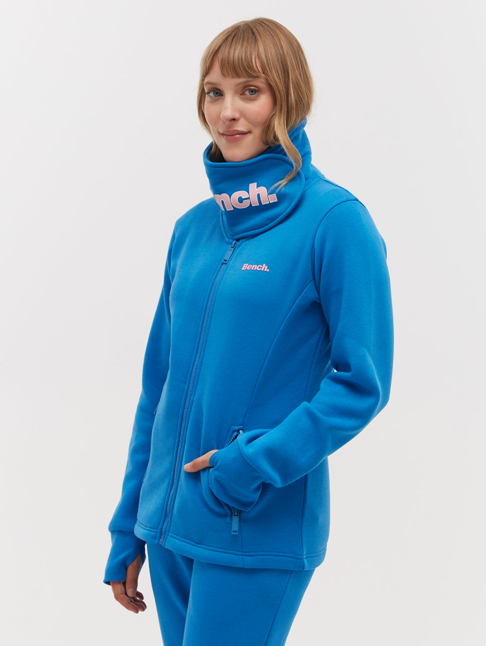 Haylo Wrap Neck Zip-Up