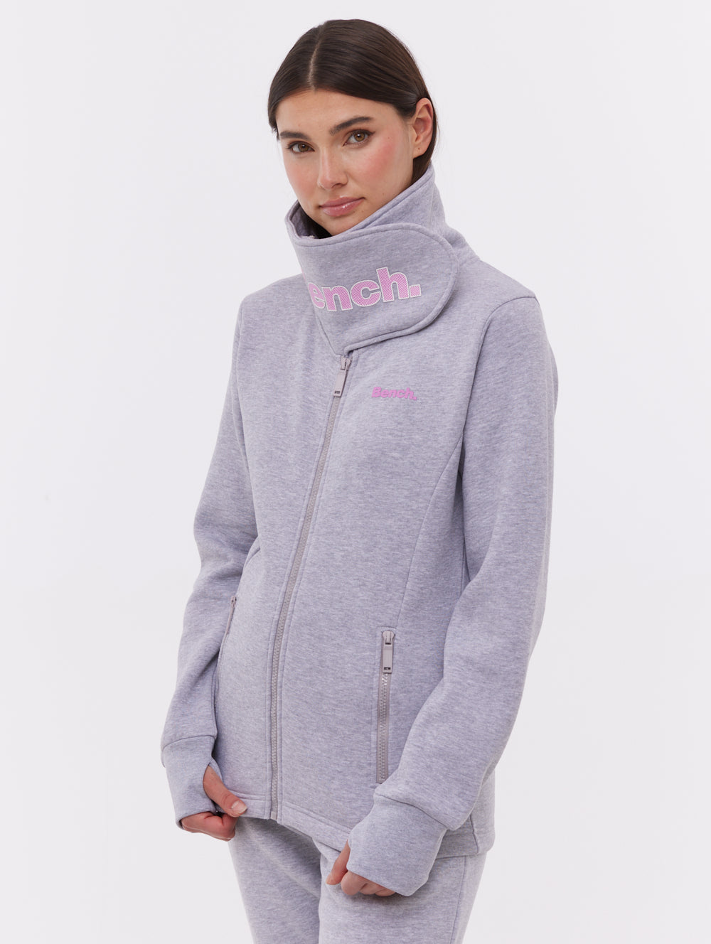 Haylo Wrap Neck Zip-Up - Bench