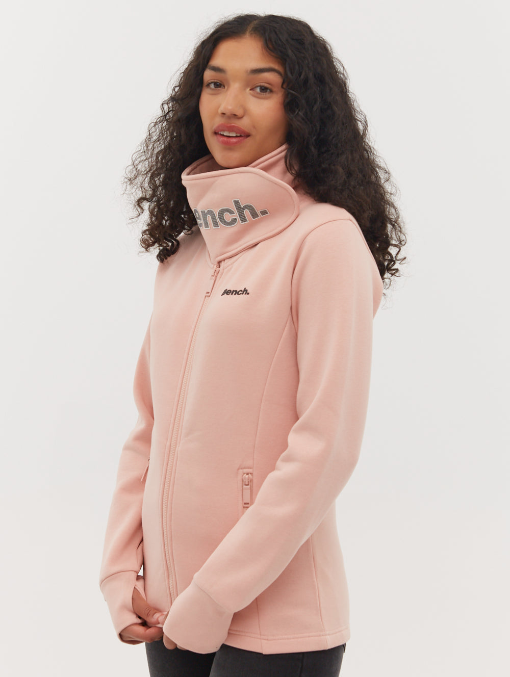 Haylo Wrap Neck Zip-Up