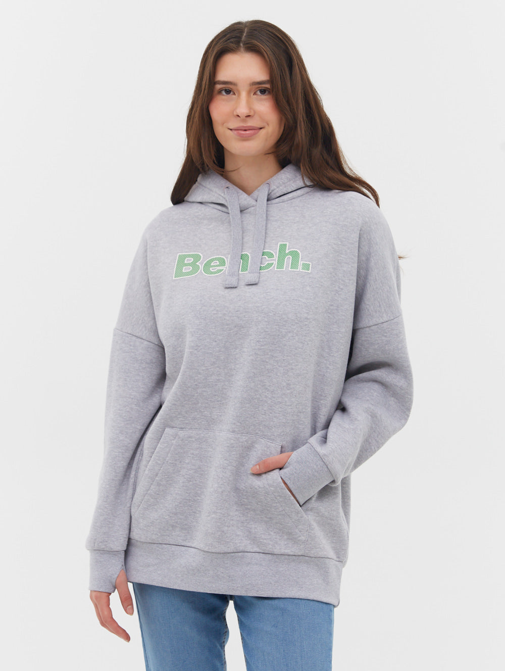 Bench Womens Dayla Oversize Hoodie Grey Marl Xl