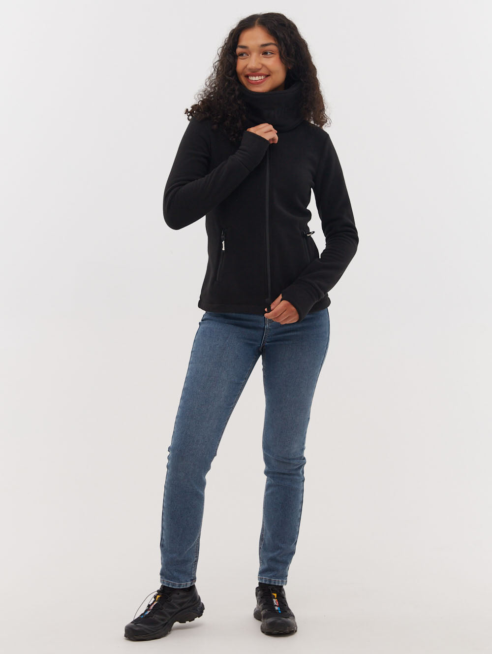 Funnel Microfleece Zip-Up Wrap Neck