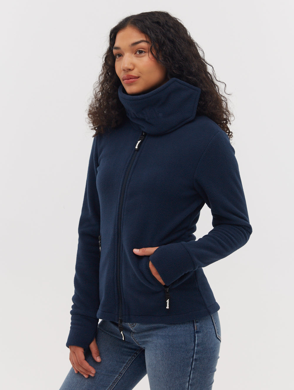 Funnel Microfleece Wrap Neck Zip-Up