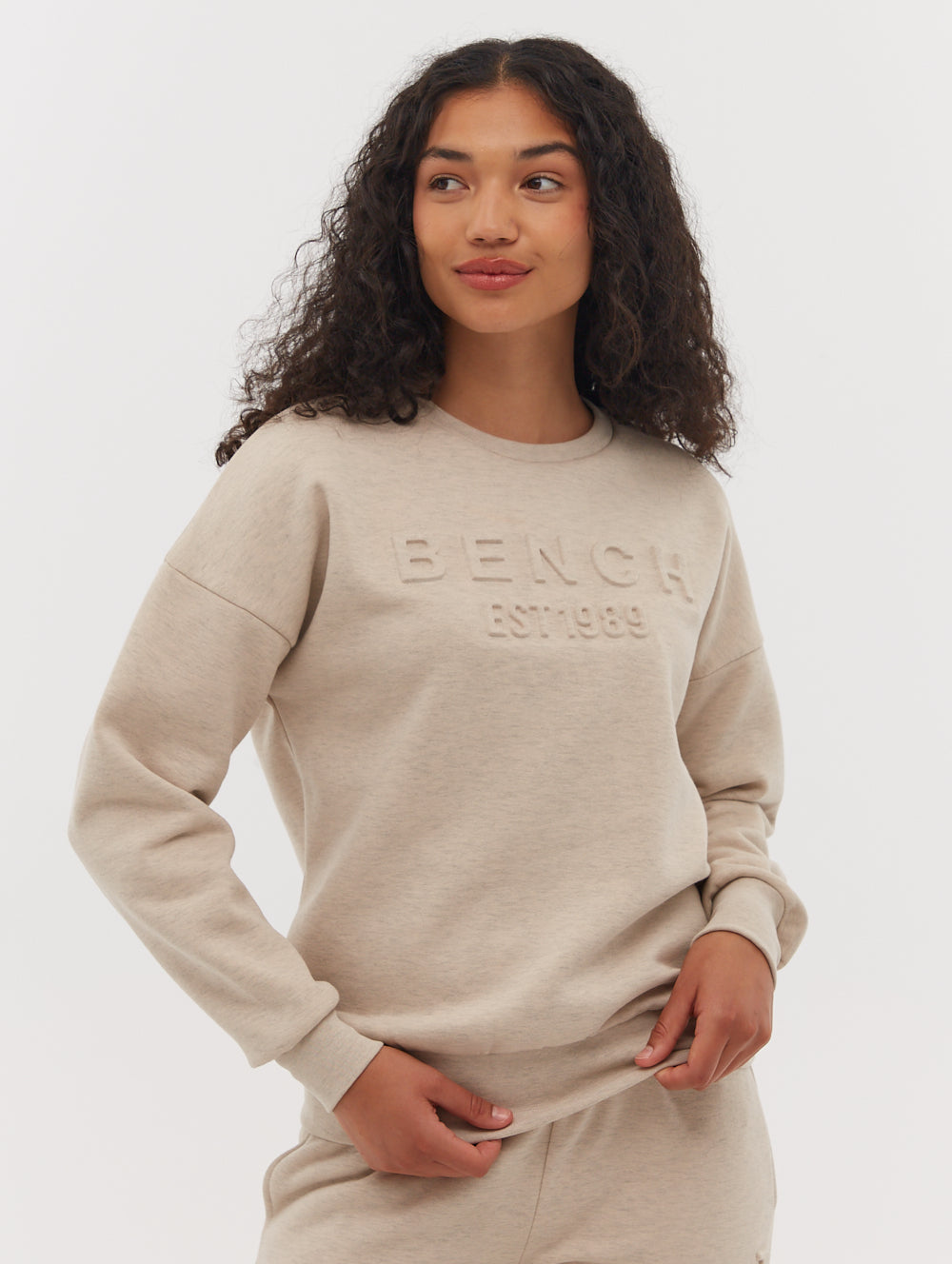 Avyanna Deboss Logo Crew Neck Sweatshirt