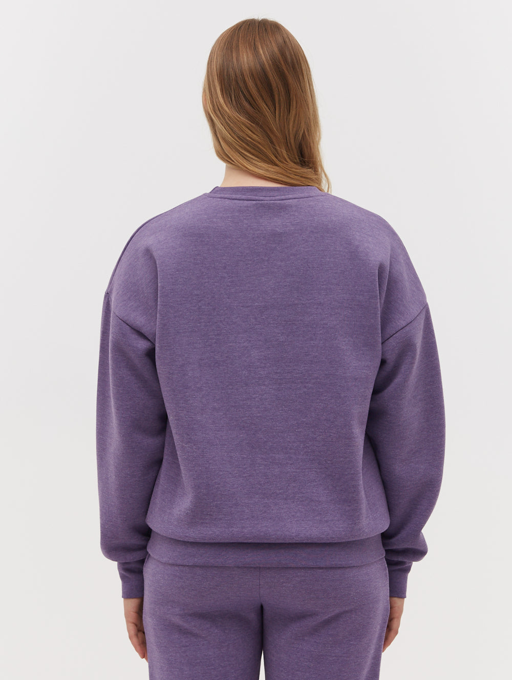 Avyanna Deboss Logo Crew Neck Sweatshirt XL Purple Marl