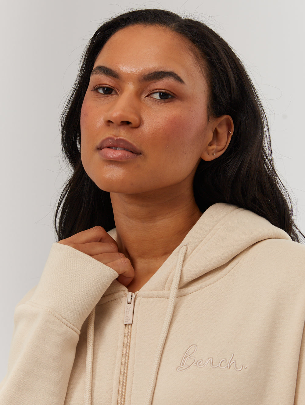 Naos Oversize Zip-Up Hoodie - Beige - Bench