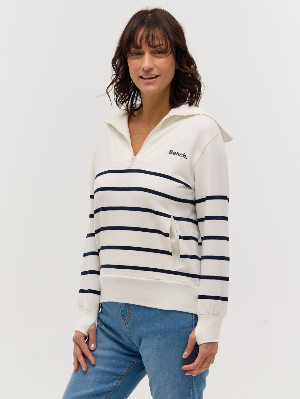 Nara Half-Zip Stripe Sweater