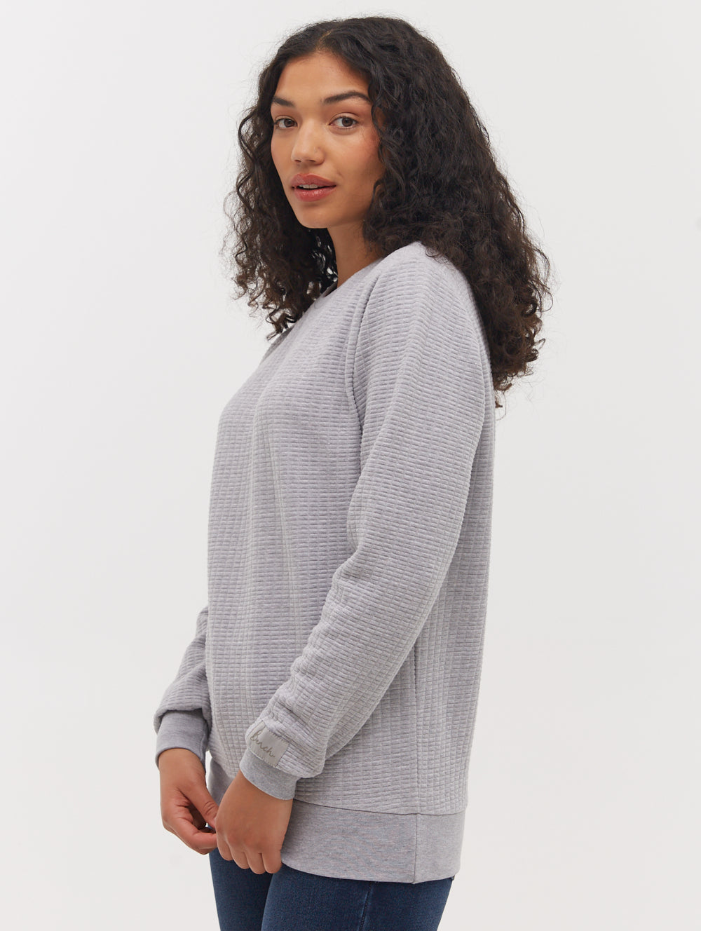 Afra Quilted Crew Neck Sweatshirt