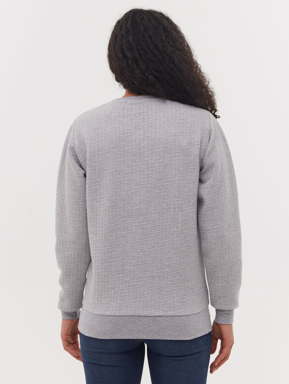 Afra Quilted Crew Neck Sweatshirt