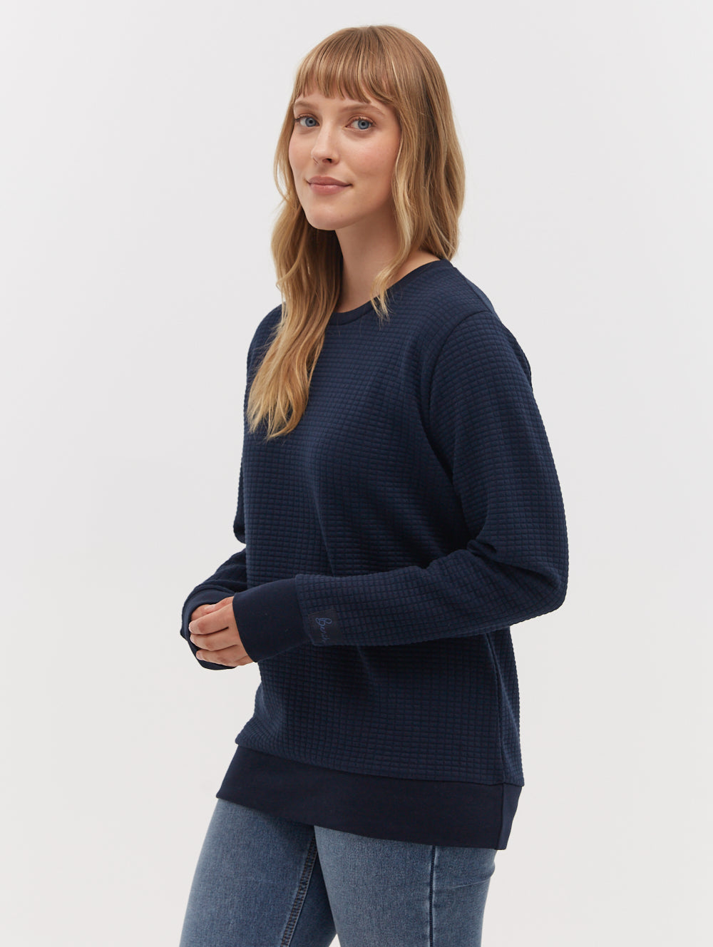 Afra Quilted Crew Neck Sweatshirt