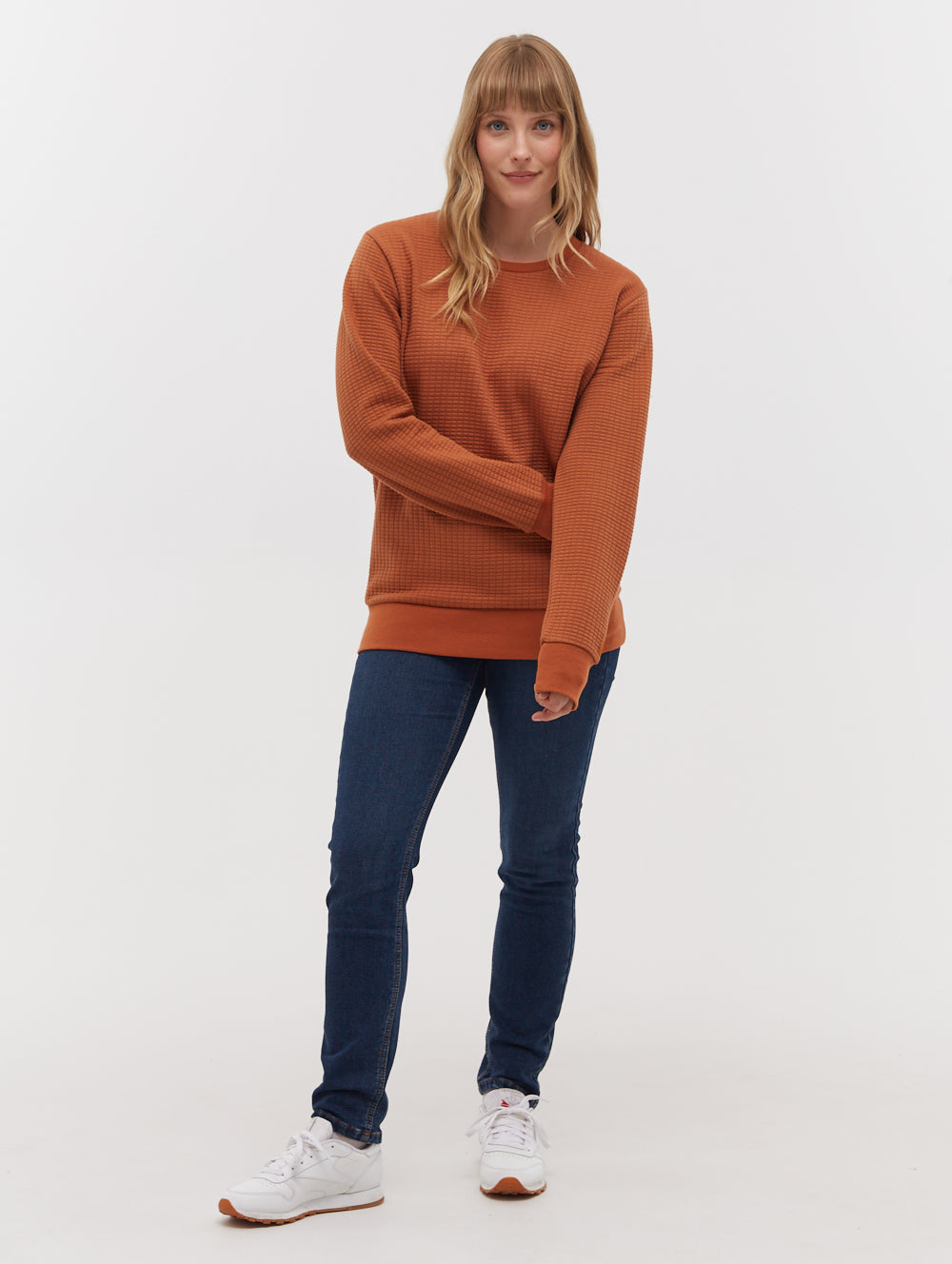 Afra Quilted Crew Neck Sweatshirt