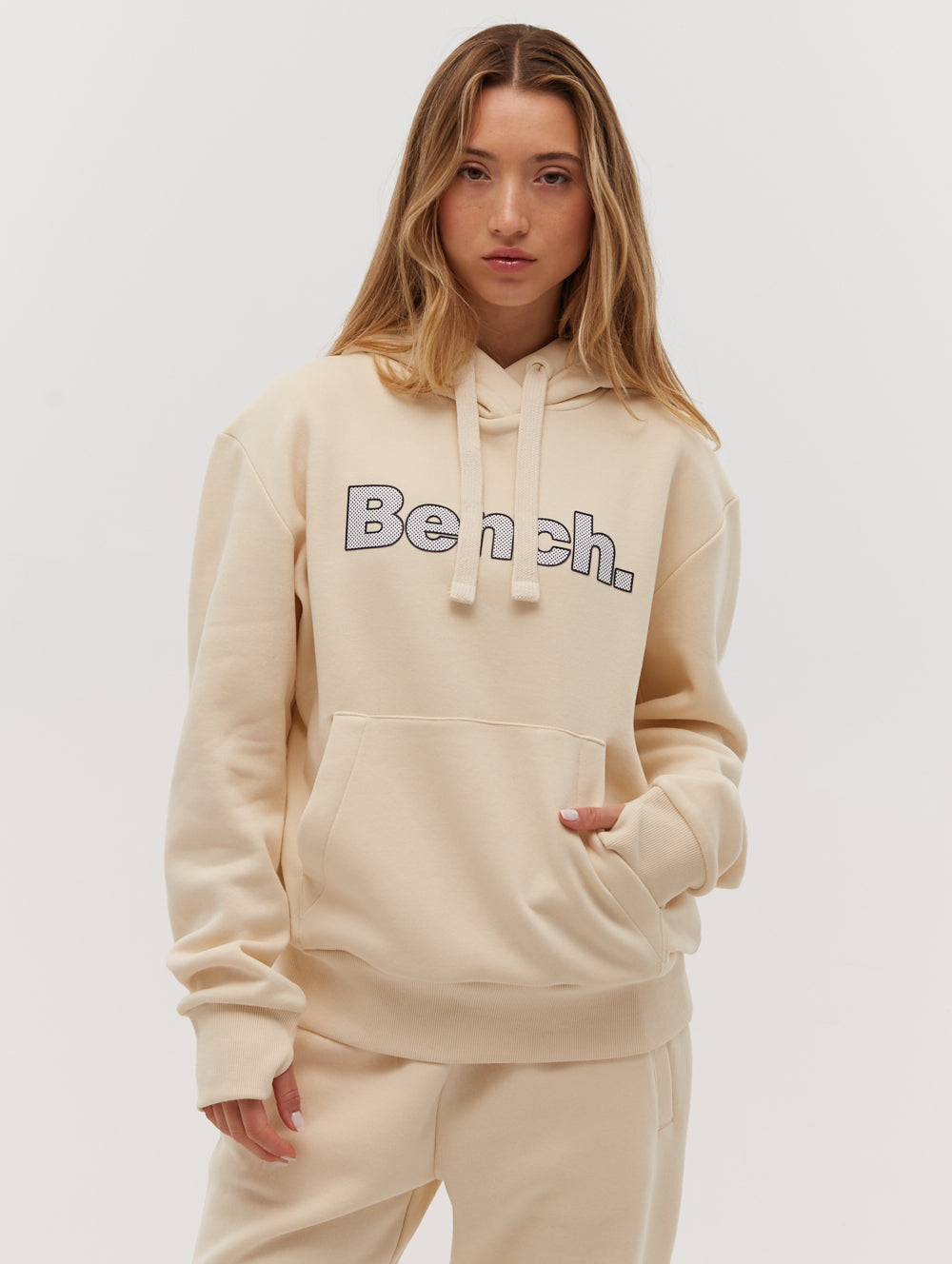 Lias Outline Logo Hoodie - White - Bench