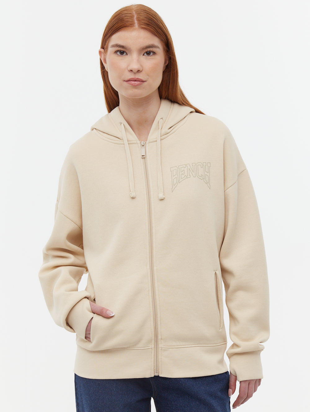 Zira Athletic Logo Zip-Up Hoodie Bench - Main Image