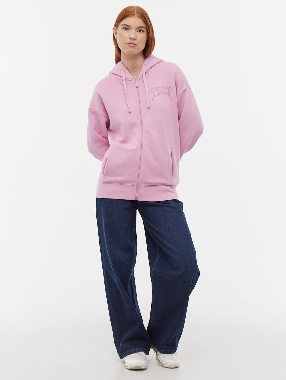 m.♡ Zira Athletic Logo Zip-Up Hoodie - Bench