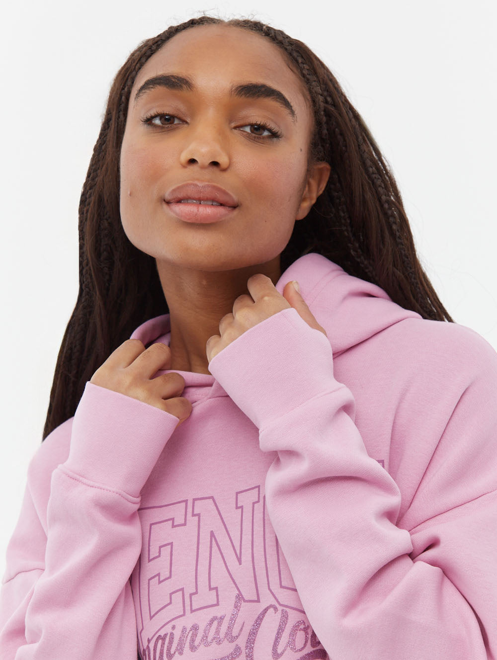 Theda Athletic Logo Oversize Hoodie - Pink - Bench