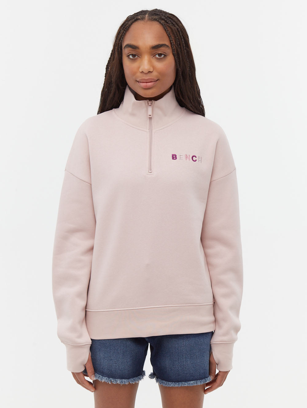 Huntley Quarter Zip Funnel Neck Sweatshirt Bench