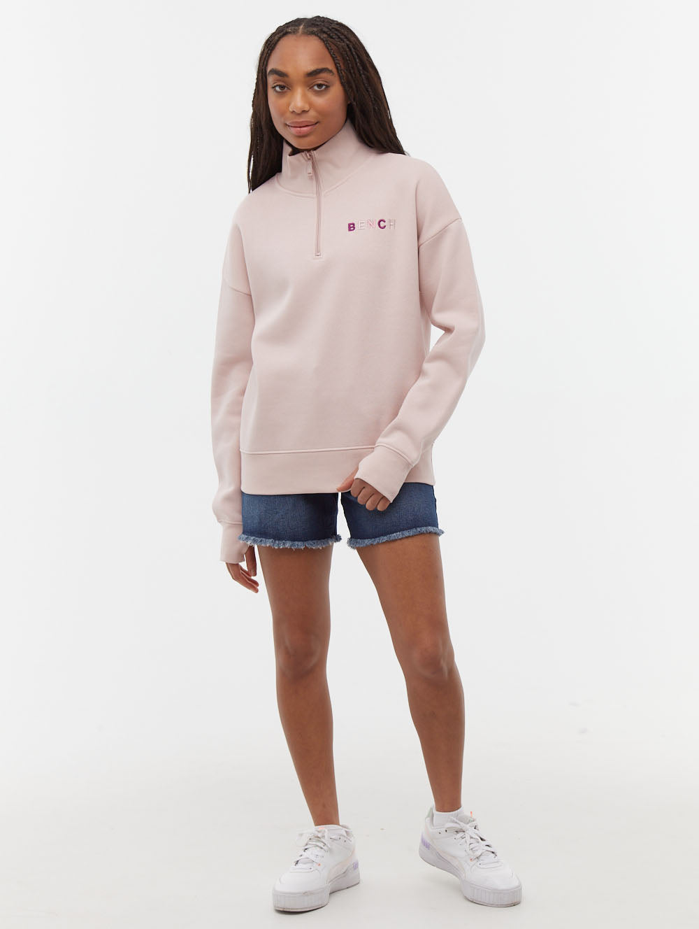 【swnt】 Huntley Quarter Zip Funnel Neck Sweatshirt - Bench