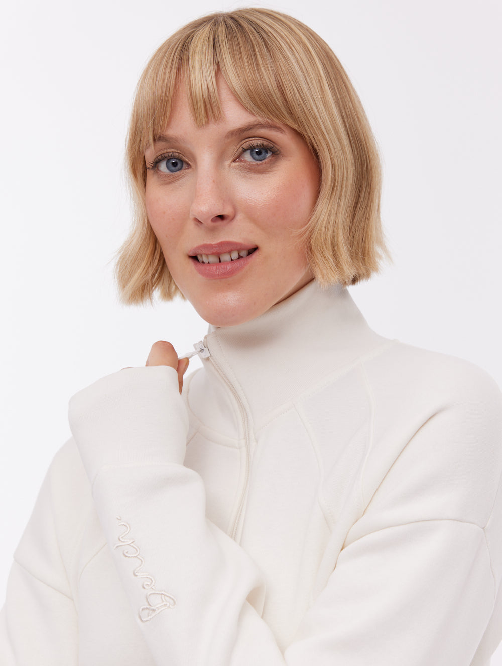 Zilia Quarter-Zip Funnel Neck - White - Bench