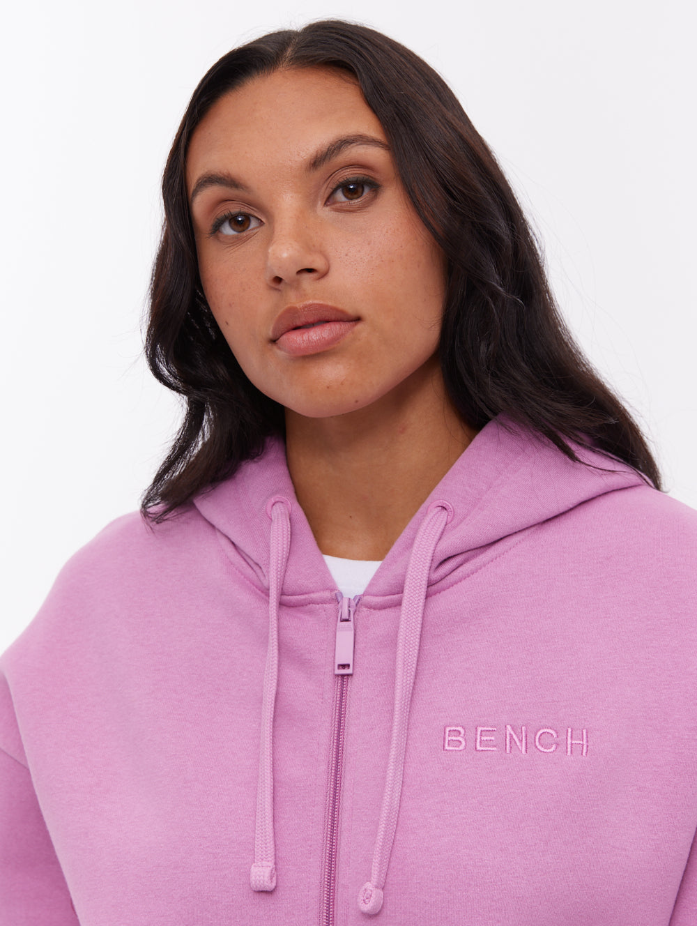 Temra Back Logo Zip-Up Hoodie - Pink - Bench