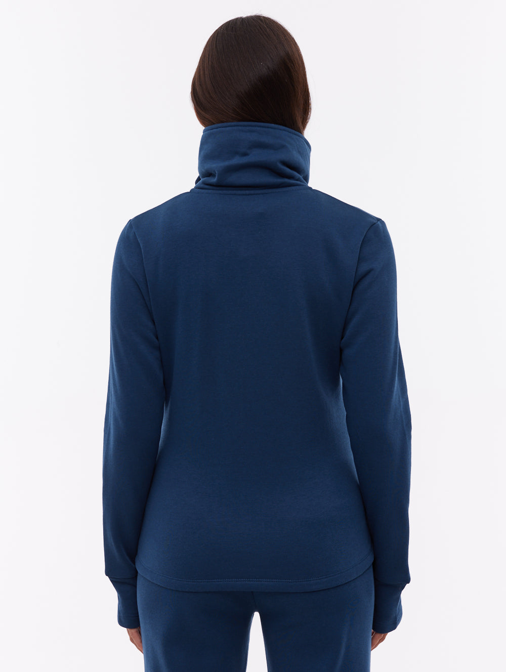 Annah Wrap Neck Zip-Up - Blue