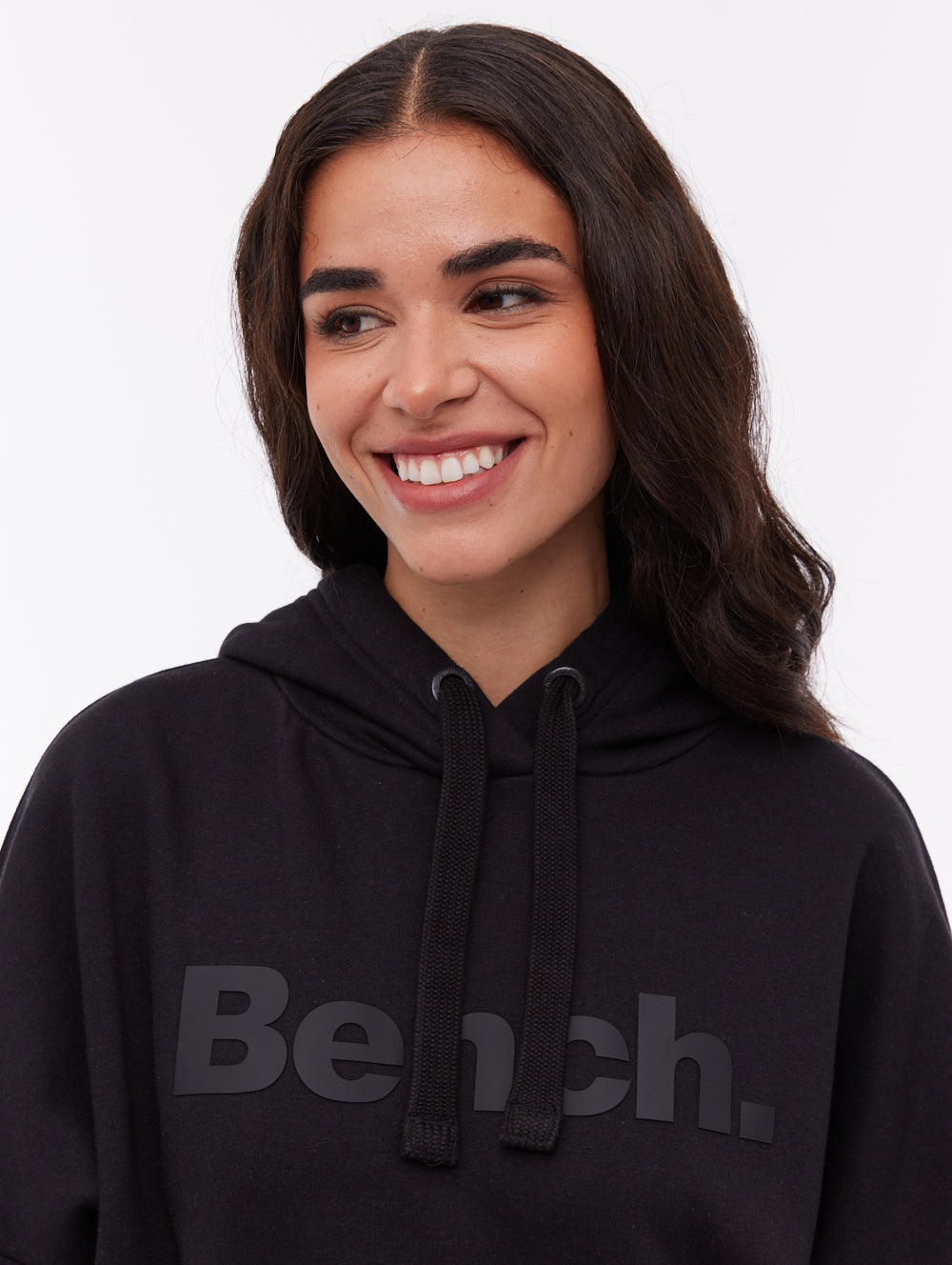 Linra chandail à capuchon logo ton sur ton - Noir