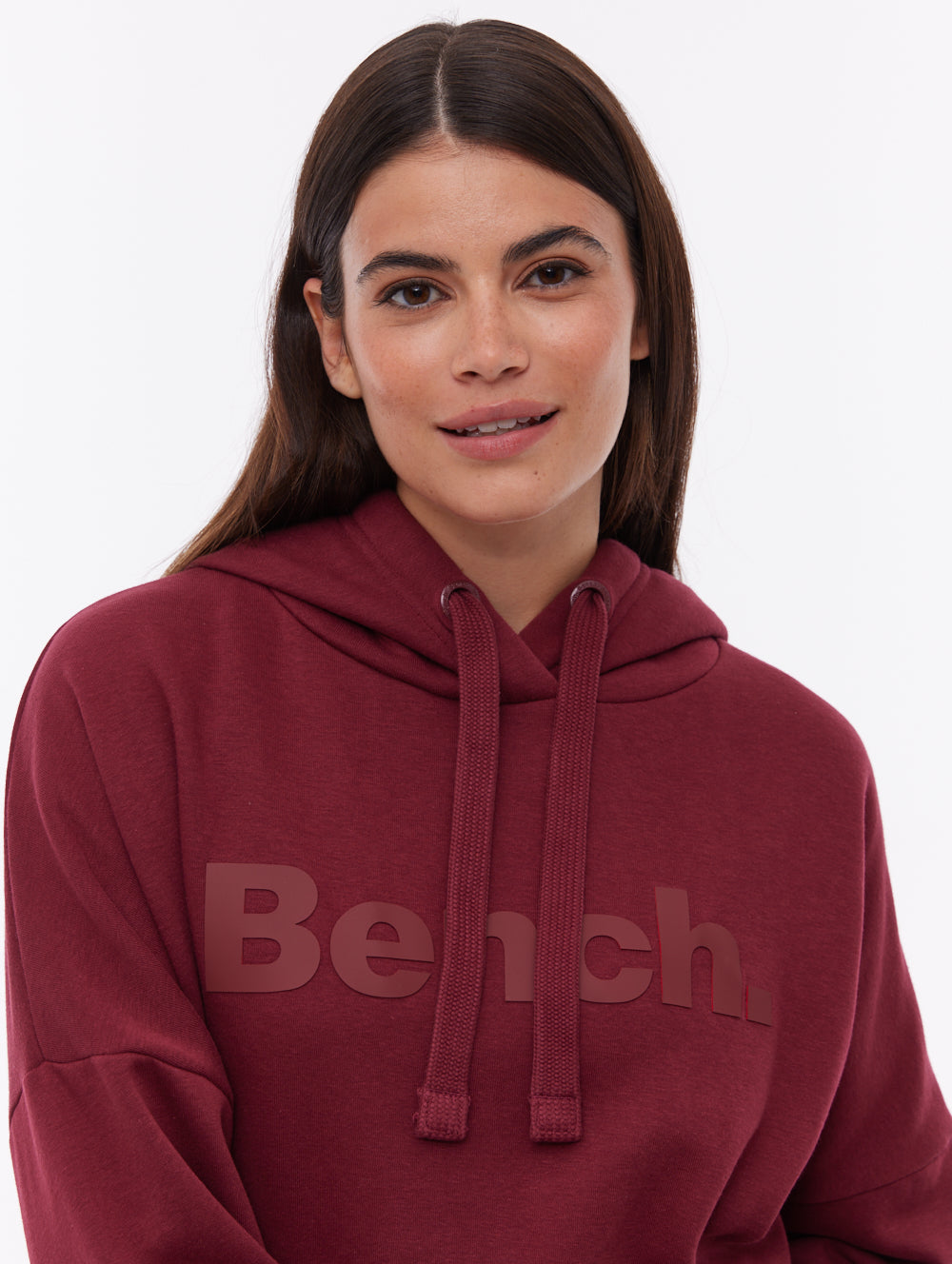 Linra chandail à capuchon logo ton sur ton - Rouge