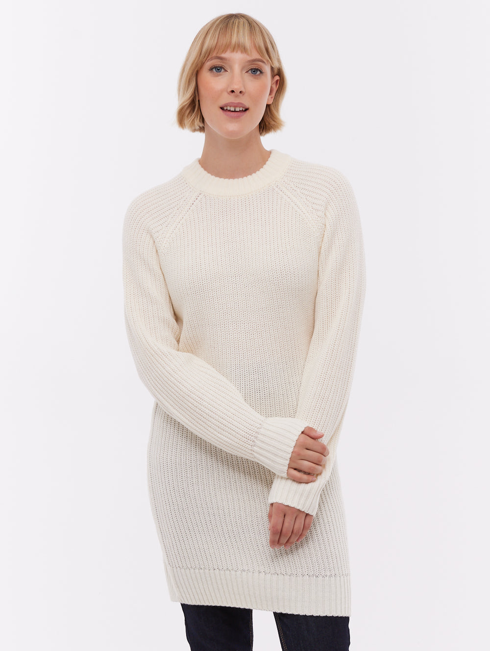 Karlie Rib Knit Sweater Dress - White - Bench Karlie Rib Knit Sweater Dress - White - Bench