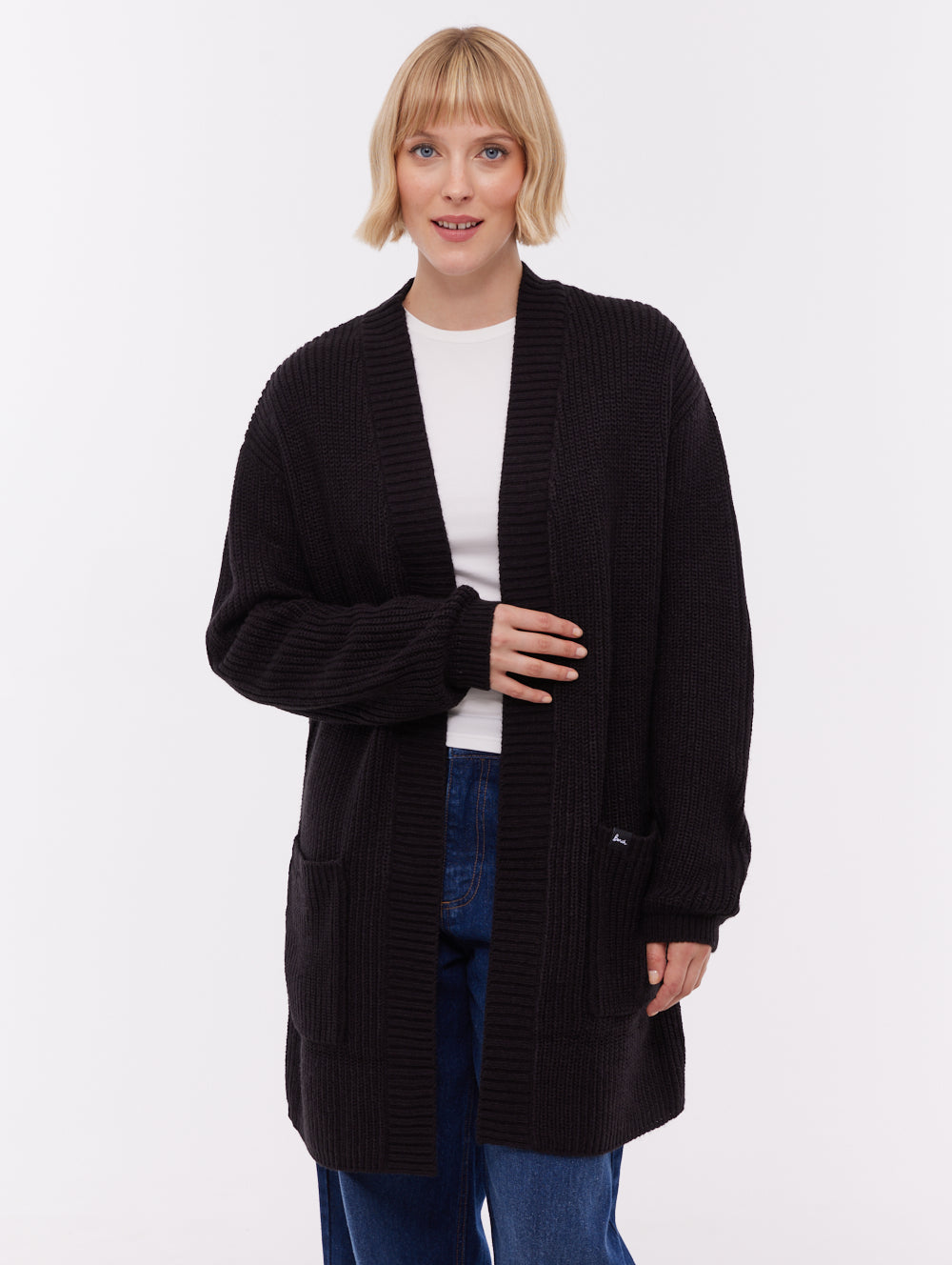 Asteria Long Cardigan Sweater Black Bench