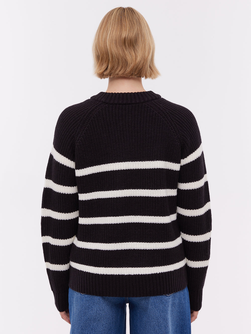 Lourine Black BK001 Knit Crews Striped Shot 3