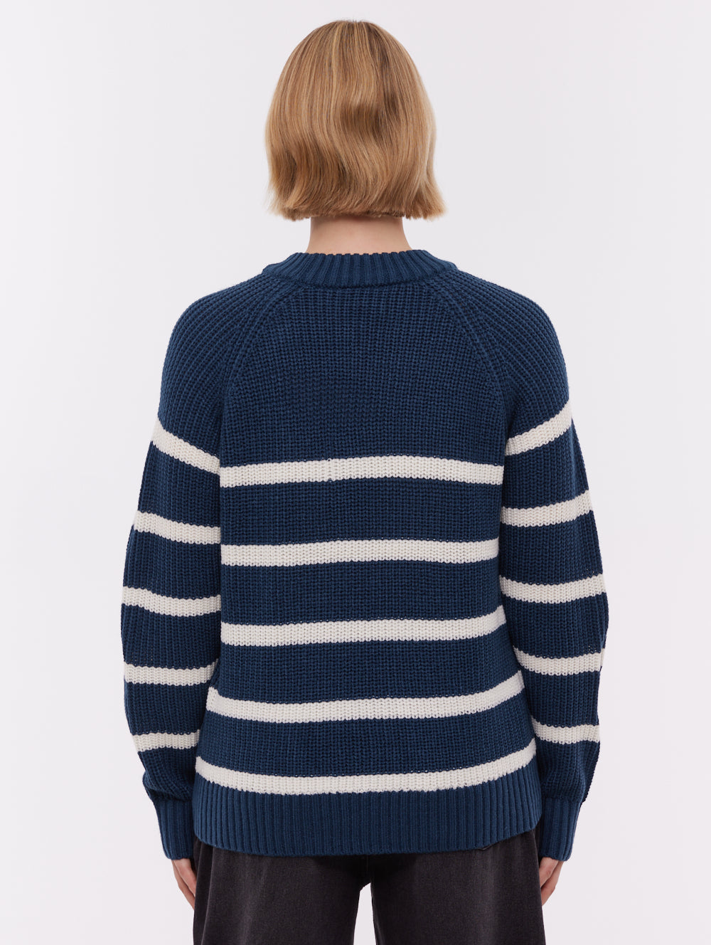 Lourine Blue NY018 Knit Crews Striped Shot 3