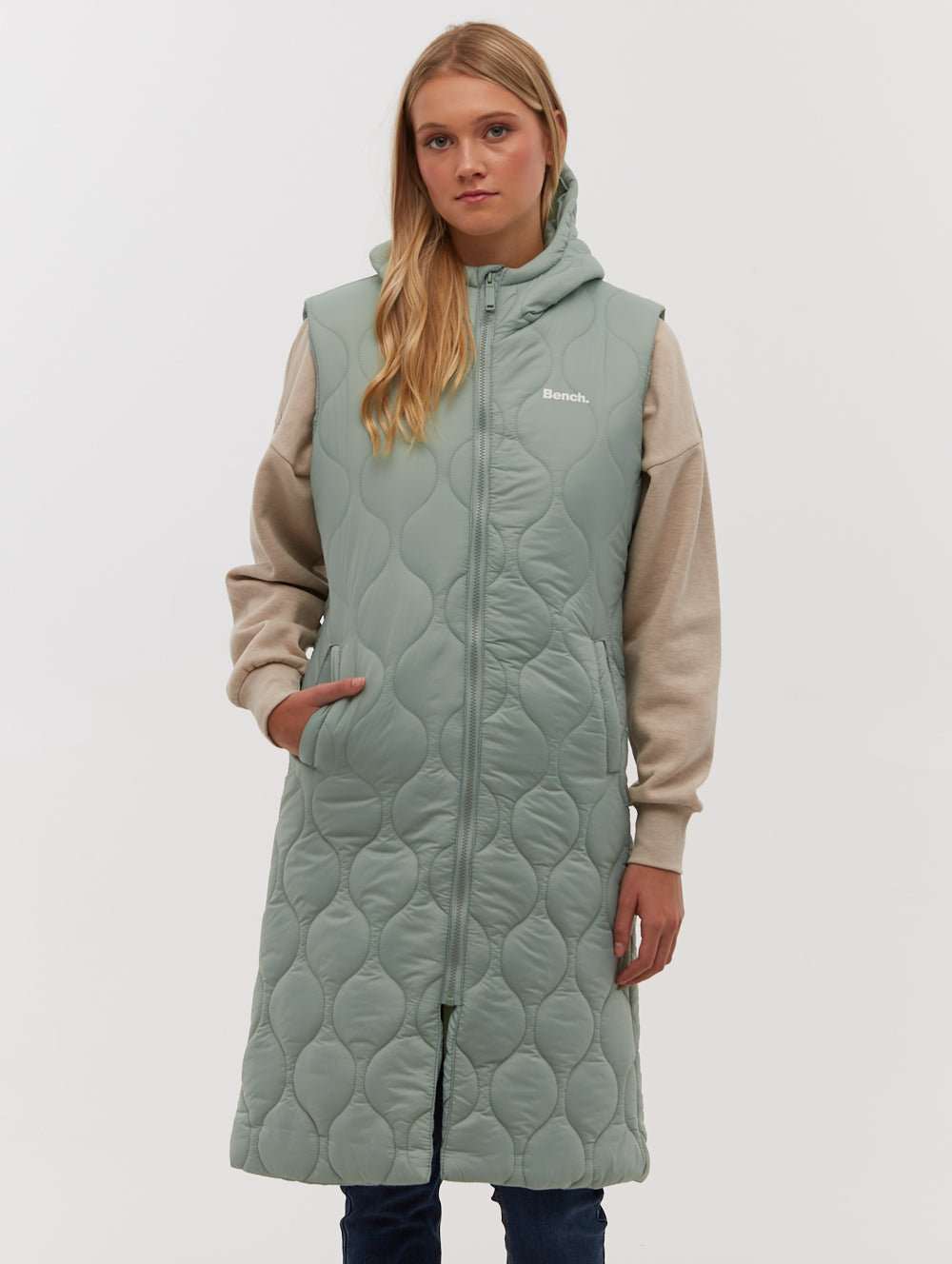 Recca Honeycomb Quilted Maxi Vest