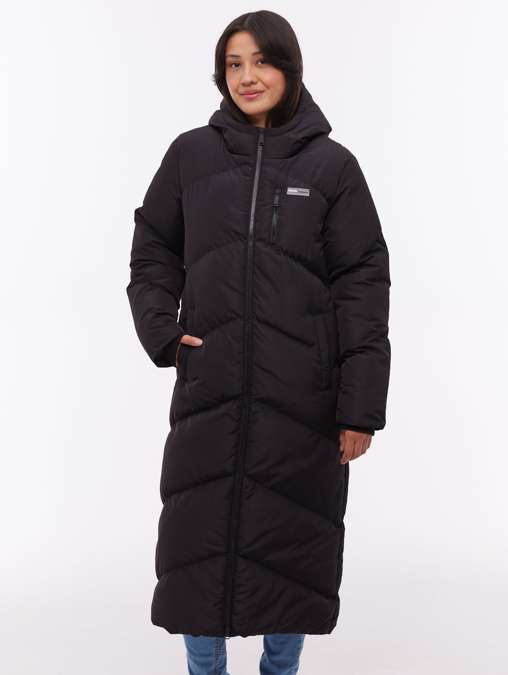 Eloraina Chevron Quilted Maxi Parka - Black - Bench