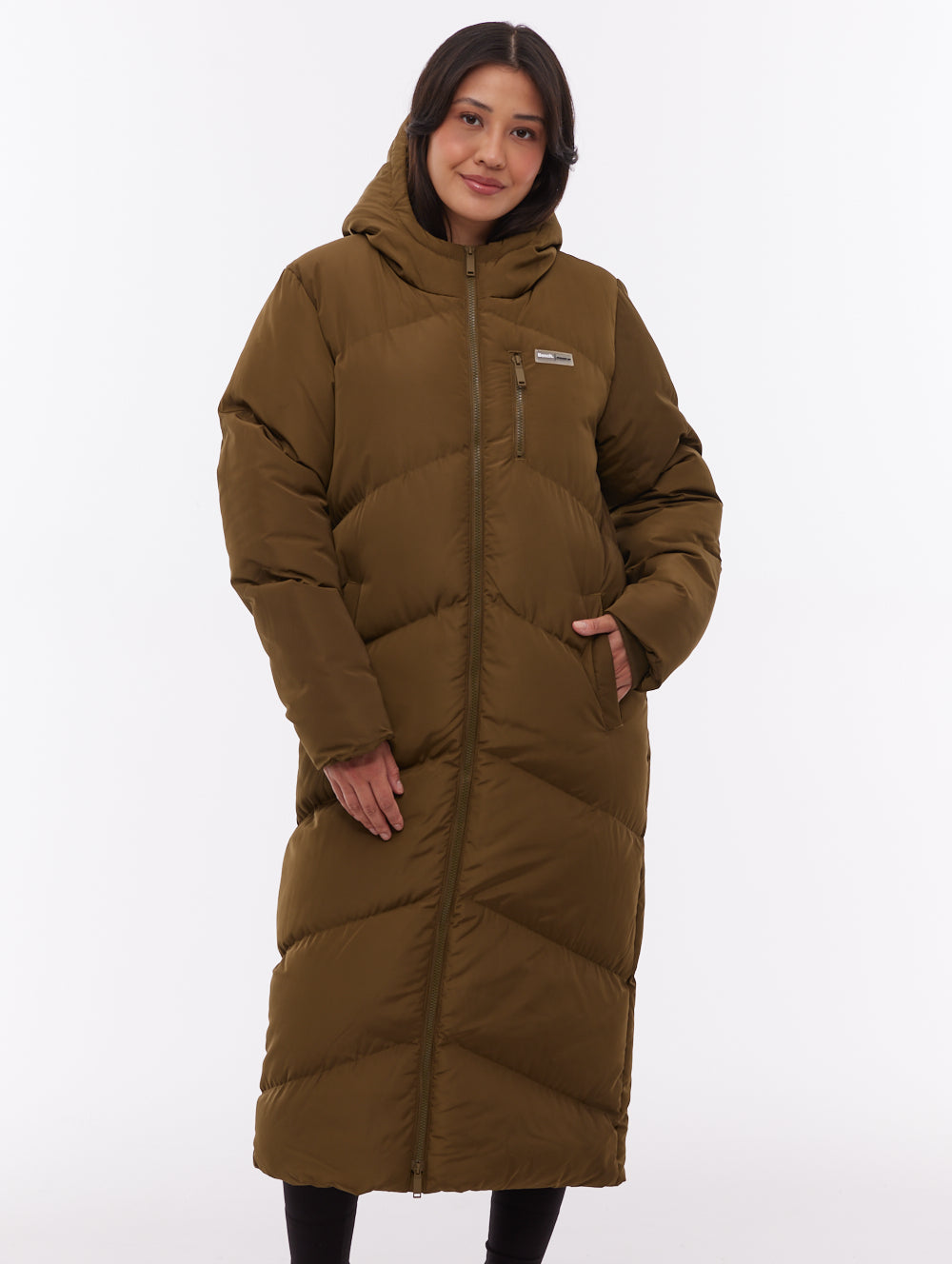 Eloraina Chevron Quilted Maxi Parka - Green - Bench