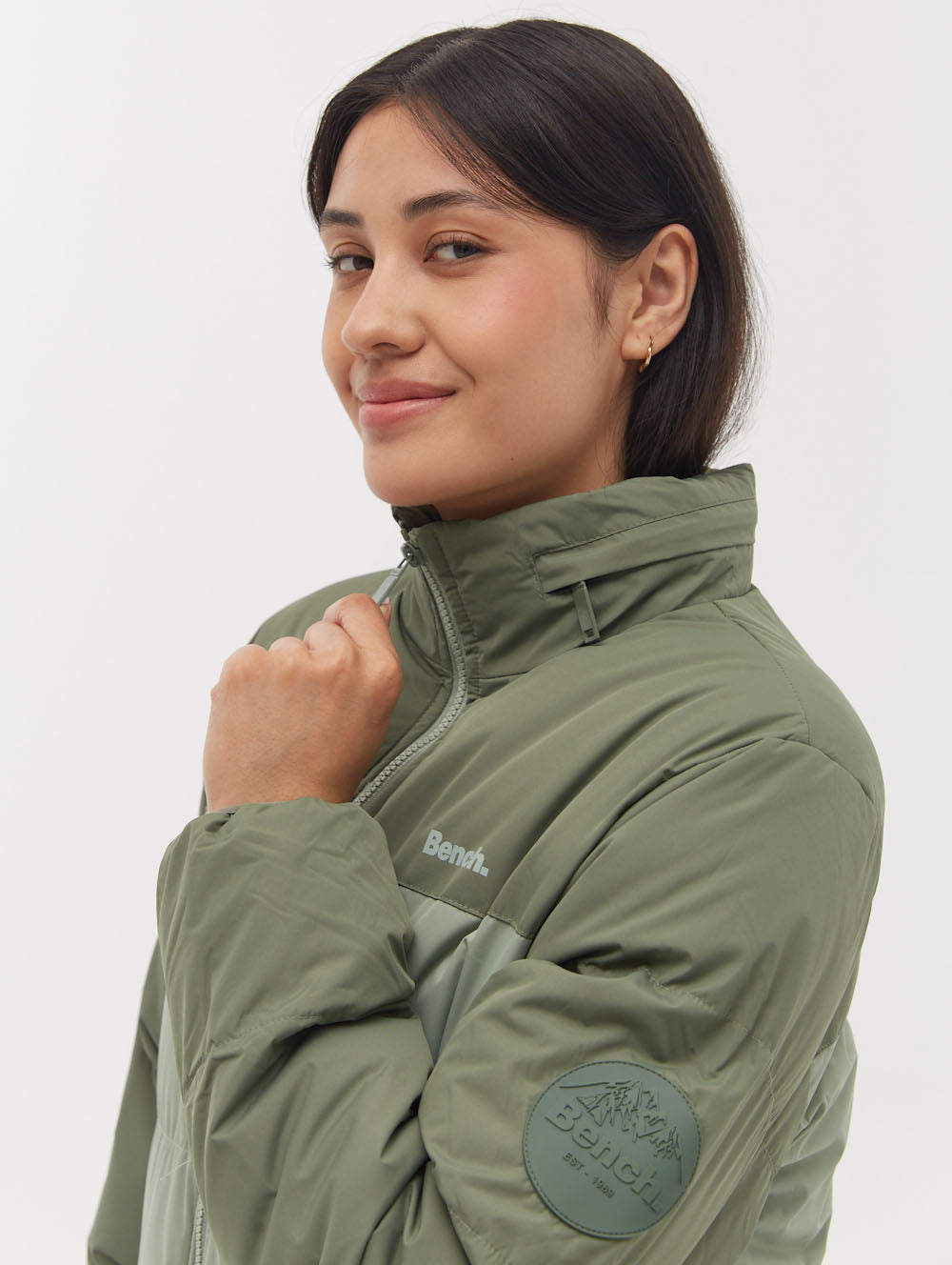 Phyllis Two Tone Long Parka BN4K25001 L Sage Green