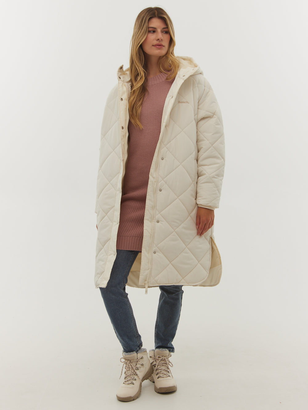 Genie Diamond Quilted Midi Parka