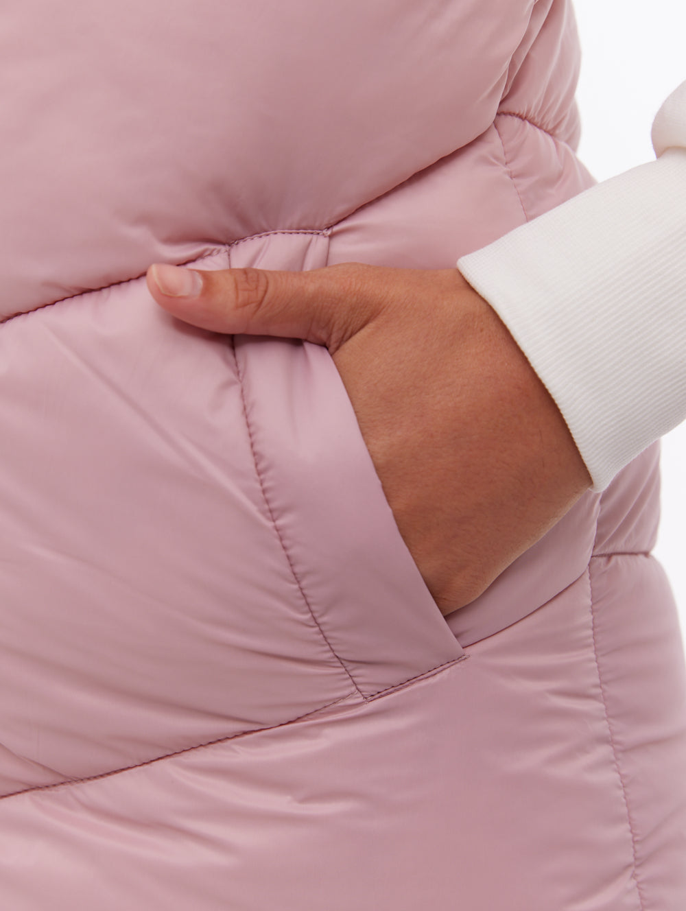 Illy veste sans manches matelassée longue à chevrons - Rose