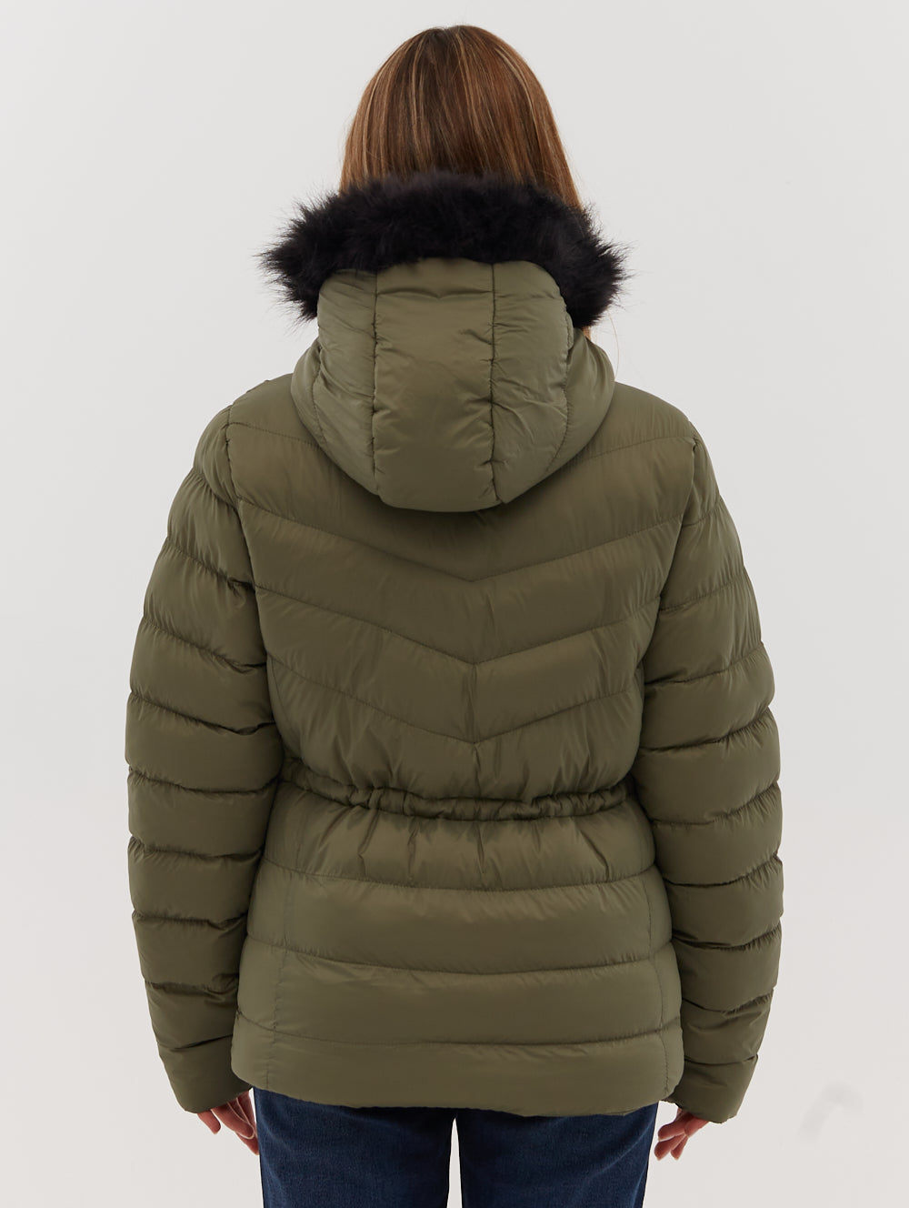 Belted hooded puffer coat best sale