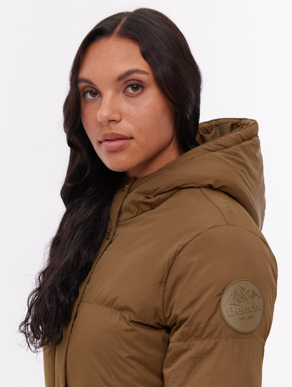 Willah Hooded Puffer Jacket - Green - Bench