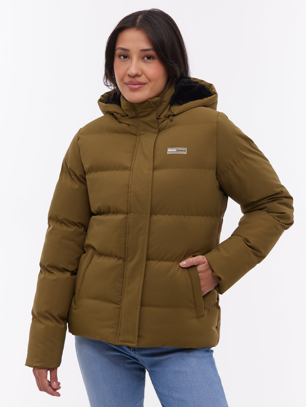 Atha Hooded Puffer Jacket - Green - Bench