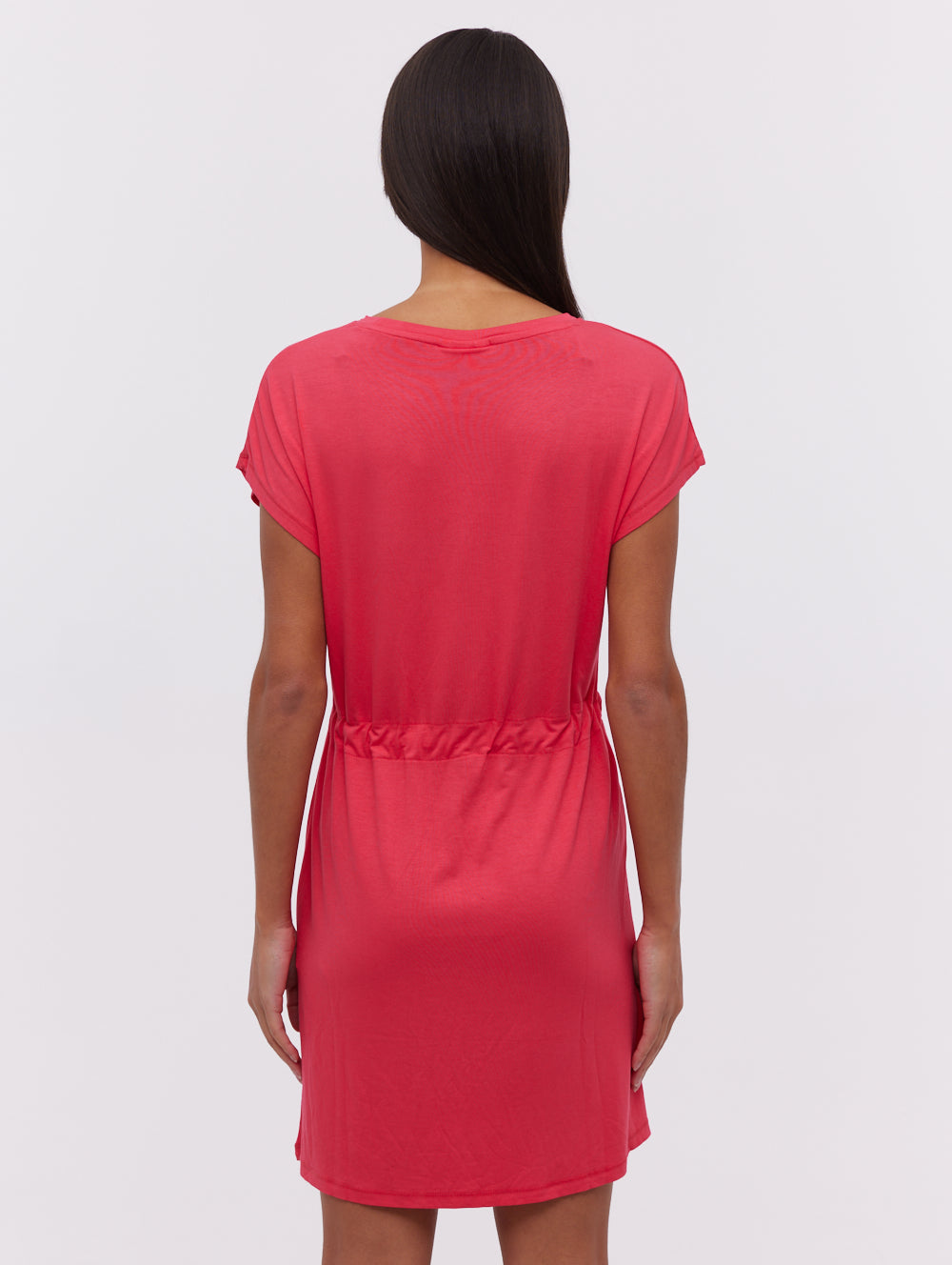 ● NANASALON ● Begonia T-shirt + Dress Set Knee-length cotton T-shirt dress - Red - Sz. 40-64