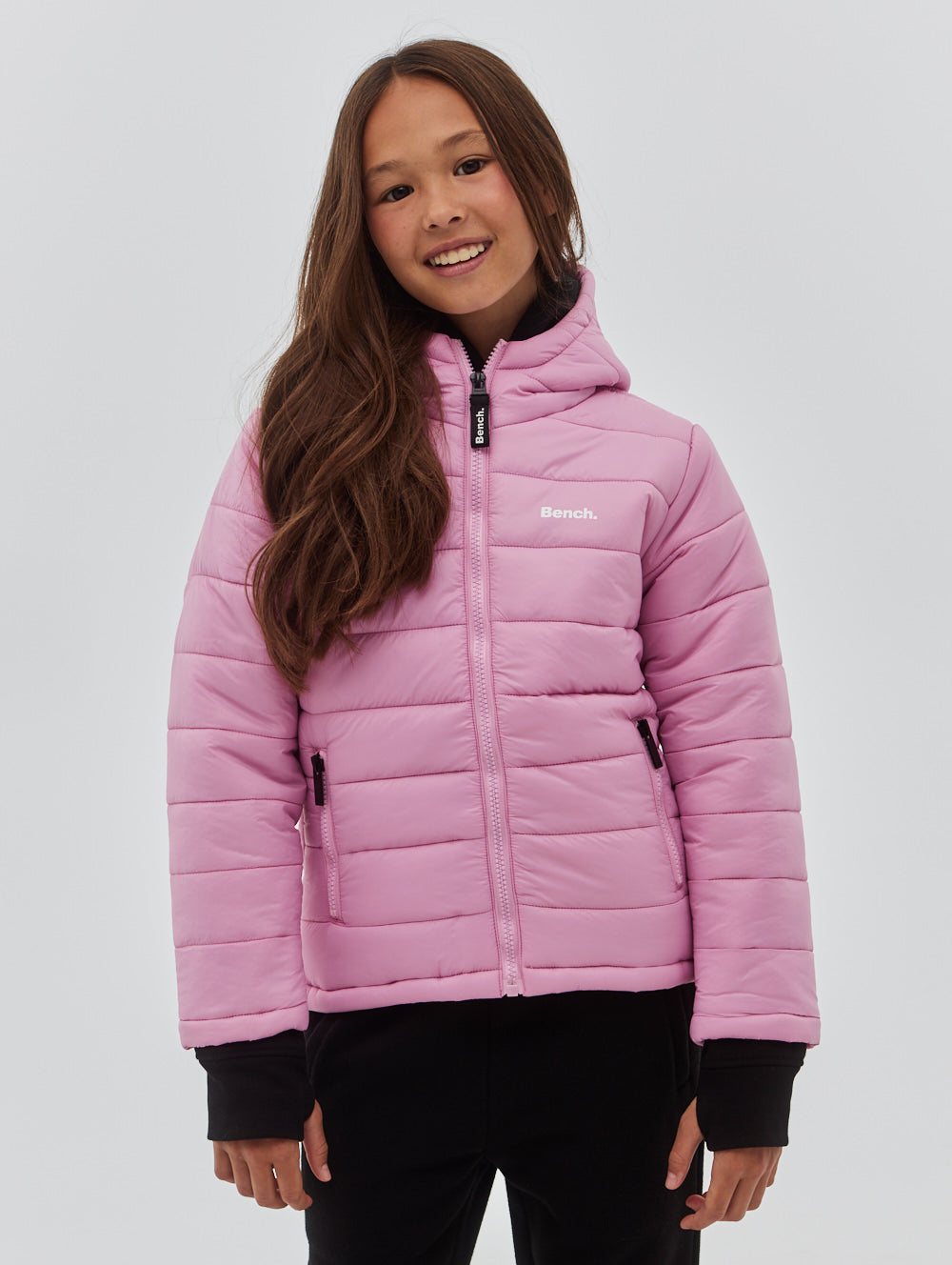 Pink lightweight sale puffer jacket