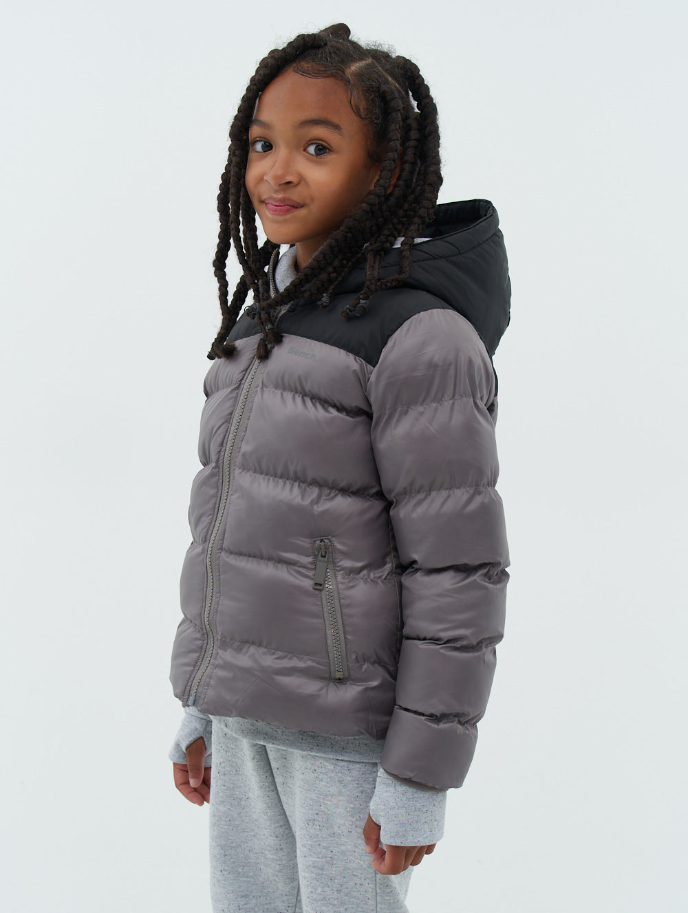 Girls grey puffer on sale jacket